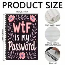 1本螺旋密码笔记本，用于记录互联网网站的详细登录信息，帮助您保持井然有序。 - 彩色 - 查看 10