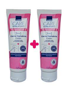 Kit Creme Depilatório Corporal Avon CARE 3 em 1 125g - 2 Unidades - Branco - Visão 5