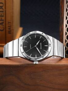 1pc Fashion Men's Business Wrist Watch, Minimalist Steel Band Waterproof Luminous High-Quality Men's Quartz Watch - Multicolor - View 4