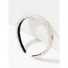 Elegant 1pc Spring/Summer Vintage Knitted Fabric Thin Hairband Tiaras,Hairband,Hair Hoop,Hair Accessories Headbands - 卡其色 - 查看 4