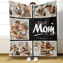 1PC 280gsm1pc Custom Photo Blanket, Custom Flannel Blanket With Photos And Text, Bedding Blanket, Custom Blanket For Bed, Custom Pictures Blanket, Personalized Photos Blanket For Family, Custom Image Blanket, Personalized Family Blanket With Image Washable Cute, Funny Custom, Unique, Personalized Ideal Gifts For Boyfriend, Ideal Gifts For Girlfriend, Ideal Gifts For Him, Ideal Gifts For Friends Boyfriend, Girlfriend, Friends Sofa, Bed, Car, Tea Room, Bedroom, Living Room, Bathroom, Dining Room,For Office - 彩色 - 查看 2