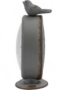 Creative Collaboration Grey Tin Alloy Bird Clock - Azul - View 8