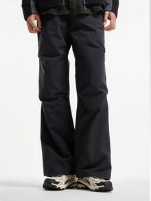 CAMEL CROWN Men's Cold-Weather Down-Filled Trousers, Suitable For Wearing As Outerwear Or Innerwear, Straight-Leg Workwear, Outdoor Hiking Trousers - Phantom Black - View 1