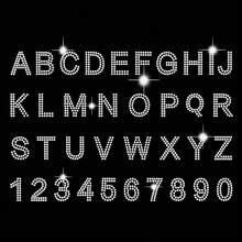 Letter Rhinestone Iron On Transfers NFUmberss Crystal Heat Transfers A4 Size Alphabet Crystal Transfer Appliques Bling Hotfix Transfer Decals Patch For DIY Clothes Garments Shoe Pants Bag,NFUmberss - 數位 - 查看 1