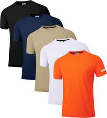 Holure 1 o 3 o 5 Juegos de Sudaderas de Entrenamiento Masculino UPF 40+ Sudaderas Deportivas Camisetas de absorción de Humedad de Fitness seco Camisas Deportivas de Manga Corta - 3 Paquetes-Negro/Azul marino/Gris oscuro - Ver 12