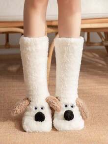 1/2/3 Pairs Autumn/Winter New Cartoon Cute Puppy Plush Coral Fleece Warm House Floor Sleep Children Socks - Multicolor - View 10