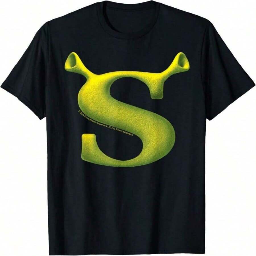 Shreks Initial Logo Poster T-Shirt - Negro - Ver 1