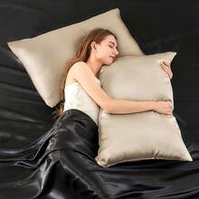INFIIXSO Mulberry Silk Pillow Case FKing Size, Silk Pillowcase With Hidden Zipper 20\X36\, Extraordinary Smooth And Soft Pillow Cases For Hair And Skin(Beige, 1 Pack),FKing(20inchX36inch),Beige - 米色 - 查看 8