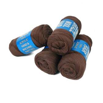 ブラジル産100%ウール ヘアアクリルヤーン 4巻入り コーヒーブラウン アフリカンブレイズ/セネガレーズツイスト/ファウロック/ラップ/ボックスブレイズ/ボヘミアンロック用 クロシェフック付き