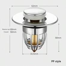 1个浴室水槽排水口过滤器（通用直径3.3厘米-4厘米），弹簧式浴缸排水盖，塑料芯可推入/拉出，水槽排水过滤器，家用毛发收集器，餐厅和厨房食物垃圾过滤器，浴室配件和小工具/浴室必备品 - 彩色 - 查看 7