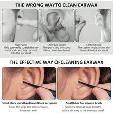 Silicone Ear Wax Removal Tool, Reusable Spiral Ear Wax Removal Tool,  Soft Removal Ear Wax Removal Tool With Cleaning Brush For Olders Adult Kids - màu sắc ngẫu nhiên - Xem 7