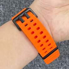 1 pieza Correa de reloj de silicona de unicolor y transpirable de 22 mm con doble hebilla, compatible con Samsung/Watch Series - Multicolor - Ver 6