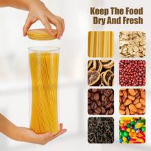 Set Of 3 Airtight Glass Storage Jars – 2050ml Large-Capacity Containers For Pasta, Rice, Oats & Cereal - Clear - View 5