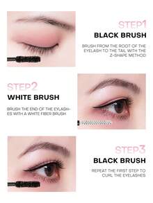 MISTINE 2支装 24小时卷翘纤长防水睫毛膏，黑色，浓密纤长，防晕染，无动物实验，纯素纤维，自然黑，5.5克/支 - 2支 - 查看 7