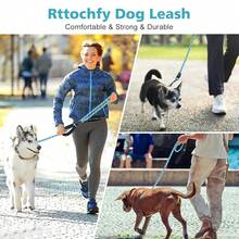 Rope Dog Leash 2/4/5/6/8/10 FT With Comfortable Padded Handle And Highly Reflective Threads For Small Medium And Large Dogs Heavy Duty (1/2\-5 FT, Purple),L(1/2''x5FT),Purple - Màu tím - Xem 6