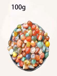 100 جرام/250 جرام من أحجار العقيق الطبيعية المختلطة المصقولة (0.5 سم - 1 سم) - مجموعة أحجار شفاء مصقولة غير متماثلة بالجملة، حصى نهرية زخرفية، مناسبة لأصص النباتات الصغيرة، حشو أوعية الزهور/أحواض السمك، ديكور الحديقة، فن الراتنج DIY أحجار ناعمة