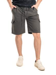 SAINT ELIAN SHORT CARGO MASCULINA COM BOLSO LATERAIS COS ELASTICO BERMUDA COLORIDA - Chumbo - Visão 3