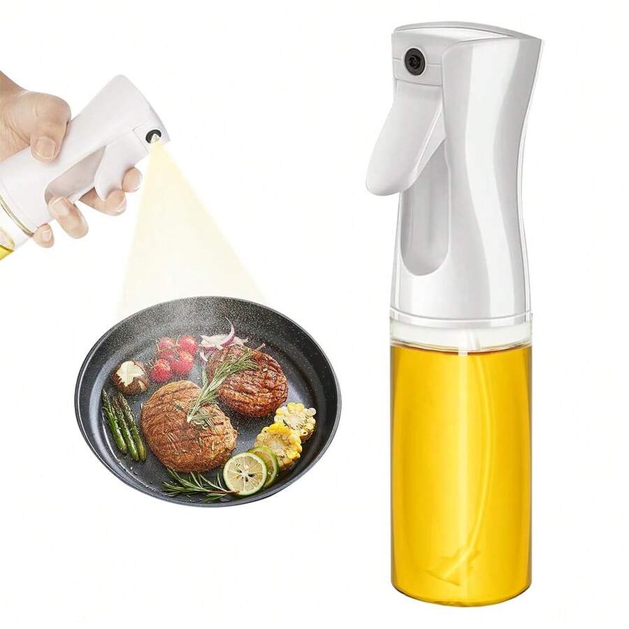 Pulverizador de aceite de cocina, pulverizador de aceite de oliva de vidrio de 300 ml, pulverizador de aceite de oliva continuo con control de porciones, utensilio de cocina para freidoras de aire, preparación de ensaladas.