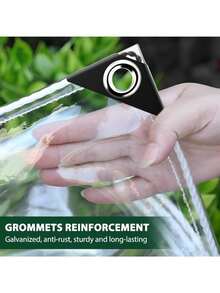 Heavy Duty Thick Tear-Resistant PVC Tarpaulin, Transparent Waterproof Tarp, Windproof, Snow-Proof, Suitable For Camping, Garage, Plant Greenhouse, Car, Patio, Outdoor Garden Decor, Camping Essential, Plant Greenhouse Cover, Durable Canopy, Reinforced Tarp