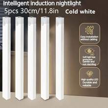 Bộ 5 đèn cảm biến chuyển động, đèn ngủ dạng thanh cho phòng ngủ, đèn LED sạc USB, thích hợp cho phòng ngủ, tủ, kệ, hành lang và cầu thang, kích thước 19.69 inch/11.81 inch/7.87 inch/3.94 inch, ánh sáng ấm/ánh sáng trắng. - 5 cái - Xem 12