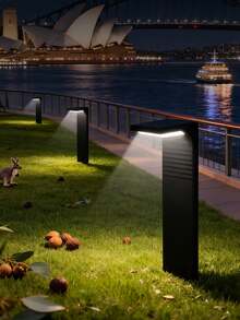 1pc Solar Powered 7-Shaped Lawn Light, Outdoor Waterproof Garden Path Light, Minimalist Landscape Lighting For Villa Lawn, Garden Path Guidance, Nighttime Ambiance Enhancement, Automatic Light Control And Luxury Scene Decoration