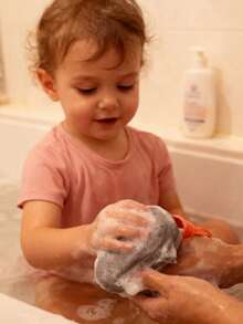 2pcs Baby Soap Bag Lather Net, Super Soft Bath Flower Scrubber, Multi-Functional Home Bathroom Baby Shower Scrub Cloth, Bathing Scrub Mesh Bag - Multicolor - View 5