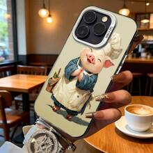 Funda de Teléfono Impresión de Chef Cerdo Blanco para  14 Pro Max  13  Galaxy S23 S22 Primavera Verano Otoño Invierno Elección de Regalo Ideal - Plateado - Ver 6