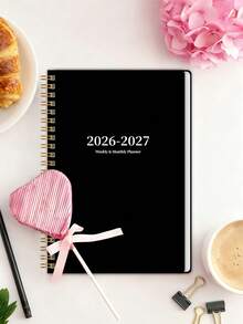 1pc 2026 Jan - 2027 Dec Loose-Leaf Planner, Includes Daily, Weekly And Monthly Planning, Suitable For Recording Meeting Agendas, Work Plans, Study Plans, Diaries, Etc. Applicable For Office And Study, A Practical 2026 New Year Gift - Black - View 4