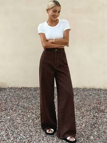 Livesso 女士休闲宽松水洗阔腿牛仔裤，秋季款