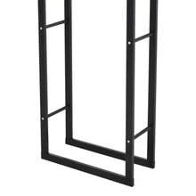 HOMCOM Log Holder, Log Stand, 100 Kg Capacity, Black Steel, 40 X 25 X 150 Cm, For Garden And Living Room