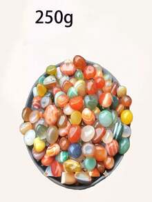 100 جرام/250 جرام من أحجار العقيق الطبيعية المختلطة المصقولة (0.5 سم - 1 سم) - مجموعة أحجار شفاء مصقولة غير متماثلة بالجملة، حصى نهرية زخرفية، مناسبة لأصص النباتات الصغيرة، حشو أوعية الزهور/أحواض السمك، ديكور الحديقة، فن الراتنج DIY أحجار ناعمة