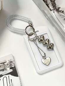 1 chiếc móc khóa đựng thẻ hình trái tim có thể mở rộng, mặt dây chuyền hình trái tim đen trắng, thiết kế bền và thời trang, phù hợp cho nữ giới. Móc khóa nhựa dễ thương và tiện dụng, cần thiết cho sinh viên, móc khóa thời trang với mặt dây chuyền hình trái tim bằng kim loại, đựng được thẻ ID, thẻ tín dụng, thẻ giao thông và chìa khóa. - Nhiều màu - Xem 6