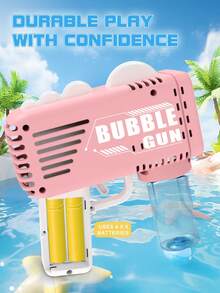 自动手持泡泡机，无需手动操作，一键启动，无需手动吹气，适合生日派对、节日聚会（不含电池和泡泡液）