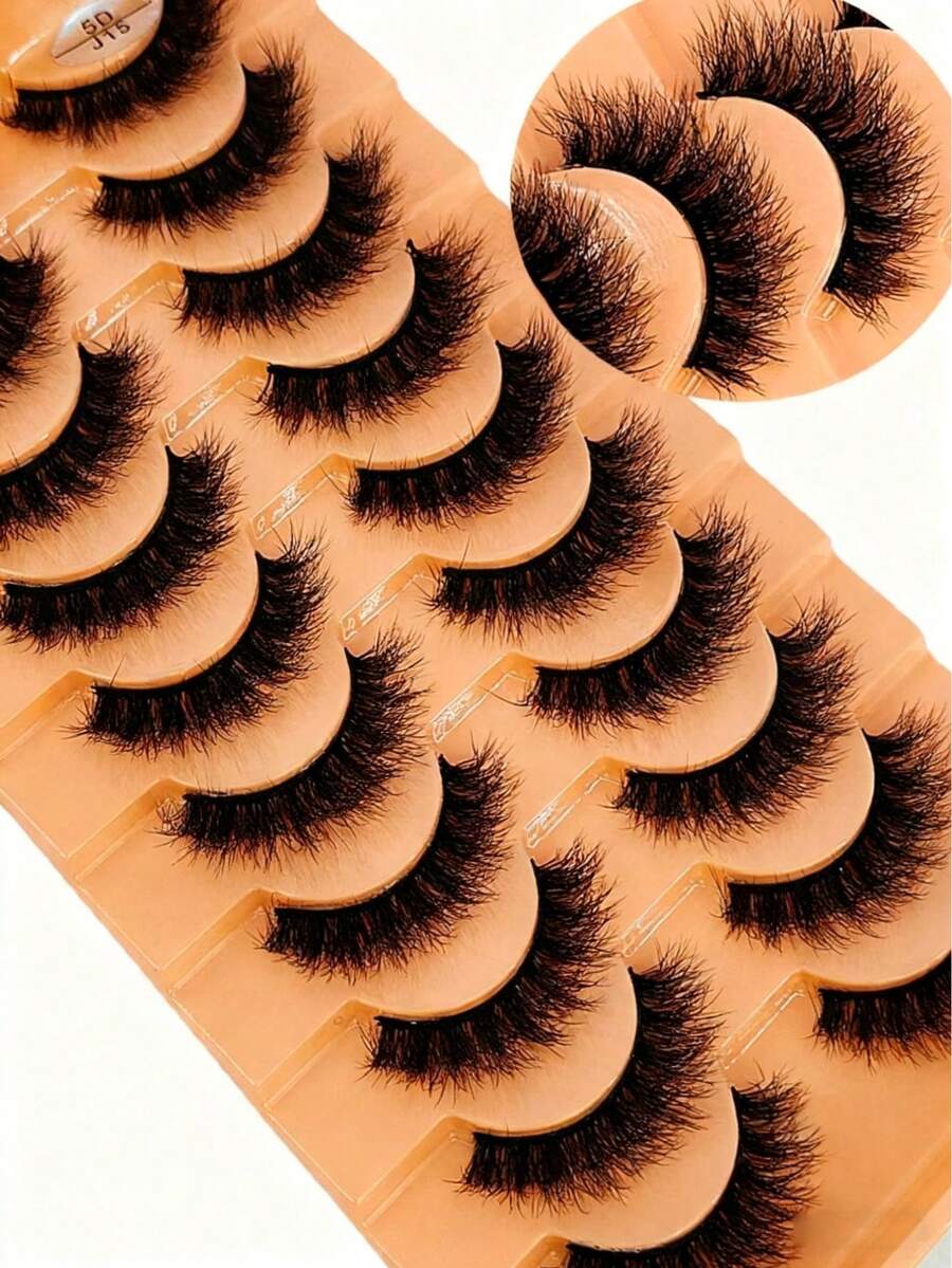 7 Pairs Soft, Fluffy & Natural 3D Mink False Eyelashes Makeup Set, Mink Eyelashes Extension, Short Eyelashes