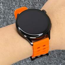 1 pieza Correa de reloj de silicona de unicolor y transpirable de 22 mm con doble hebilla, compatible con Samsung/Watch Series - Multicolor - Ver 11