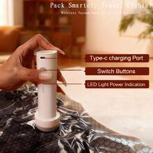 Bolsas de compresión al vacío inalámbricas para viaje: paquete de 15 bolsas de almacenamiento compactas con bomba eléctrica recargable por USB, organizador de equipaje de mano para ropa, mantas y maletas. - Gris Claro - Ver 2