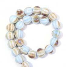 1 chuỗi gồm khoảng 28 hạt gốm hình quả bí ngô sọc tráng men cổ điển, kích thước 11.5mm, dùng để làm trang sức, đồ thủ công, mặt dây chuyền, đồ trang trí. - Hình quả bí ngô tráng men hoa - Xem 11