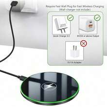 15W无线充电器，兼容 17/16/15/14/13/12 Pro/XS Max/Mini/X/XR，感应式快速无线充电板，兼容三星 - 黑色 - 查看 3