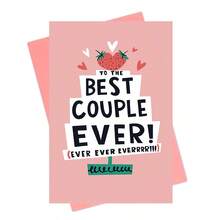 1pc Romantic Valentine's Day Greeting Card - "Best Couple Ever" Design, Love Theme Paper Card For Husband, Wife, Parents, Anniversary, Small Business Thank You, Birthday Gift, Romantic Greeting Card| Style Card| Vibrant Envelope - Multicolor - View 1