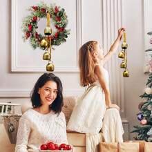 HAWTYXOTJHS Christmas Bells For Decoration Gold Vintage Bells Brass Christmas Bells For Door Garland Christmas Tree - Christmas Bell Gifts For Women - As Pic - View 2