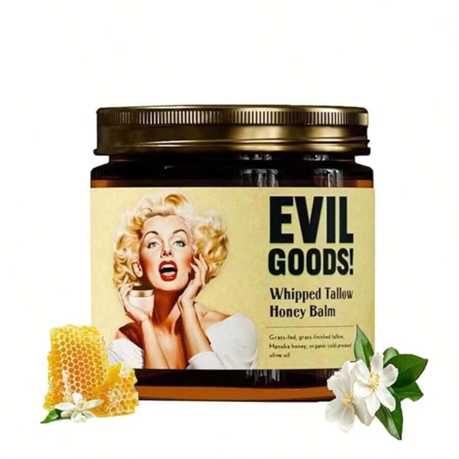 Crema de Sebo de Res y Miel, Rostro, Cuerpo, Piel Grasa, Seca y Sensible - Tono Beige Claro - Contiene Vitaminas A, D, E, K (120g) - Amarillo - Ver 1