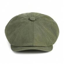 BOTVELA Men'S Newsboy Gatsby Hat Cotton Vintage Flat Ivy Cabbie Cap,71/4,Green - Màu xanh lá - Xem 4