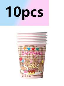 10pcs Capibalapi Themed Party Supplies Tableware, Plates, Tissues, Cups, Party Decorations, Holiday Celebrations, Birthday Parties, Tea Parties, Home Office Parties, Birthday Party Supplies, Capibalapi Supplies Cute - Multicolor - View 10