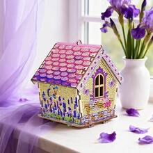 DIY Sunflower Wooden Diamond Painting Puzzle 3D Cottage - Desktop Decor Ornament Craft Kit - Multicolor - View 12