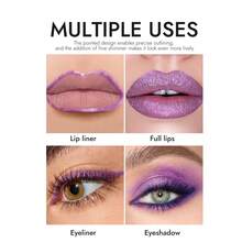 YOUNG VISION 1pc Multifunctional Pointed Pearl Shimmer Lip Liner Pencil - Lipstick, Eyeshadow, Eyeliner, Lip Shaping, Suitable For Daily, Party, Stage, Bonfire Night, Christmas, Thanksgiving, Valentine's Day, Lip Makeup Gift For Friends, Girlfriend - 彩色 - 查看 9