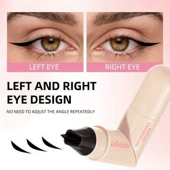 1 pieza Bolígrafo con doble punta para delineador de ojos, resistente al agua, al sudor y a las manchas, lápiz delineador negro, maquillaje de ojos versátil para uso diario