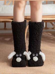 1/2/3 Pairs Autumn/Winter New Cartoon Cute Puppy Plush Coral Fleece Warm House Floor Sleep Children Socks - Multicolor - View 11