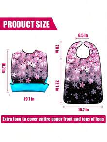 1件/2件装时尚成人围兜，老年人可调节围兜，可水洗成人围兜带碎屑收集槽，大号成人喂食围兜，防水立体脏食物围兜，适合老年人、残疾人、养老院使用 - 彩色 - 查看 4