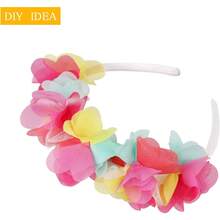 20 unidades 1 cm blanco liso satén diademas Fabirc duro diademas de color sólido blanco aro DIY Craft Hairbands piezas para el pelo para mujeres niñas - 1 - Ver 5