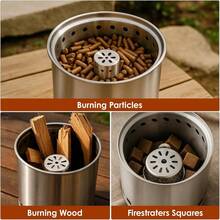 Portable Smokeless Tabletop Fire Pit – Stainless Steel Mini Fire Bowl With Travel Bag, Airflow Rack & Mat For Garden, Patio & Camping - Default - View 5